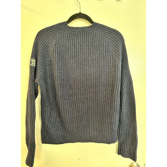 Vintage Abercrombie & Fitch Long Sleeve V Neck Sweater Wool Cotton Ribbed - Picture 2 of 4